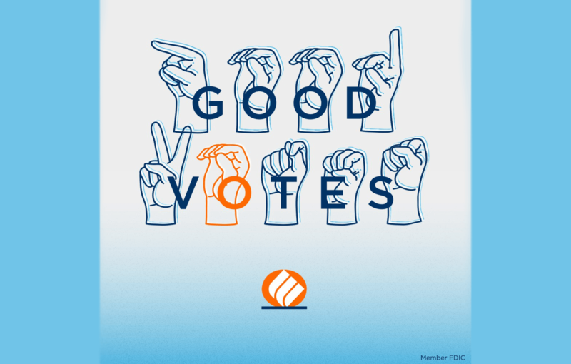 good votes social graphic made by Eastern Bank