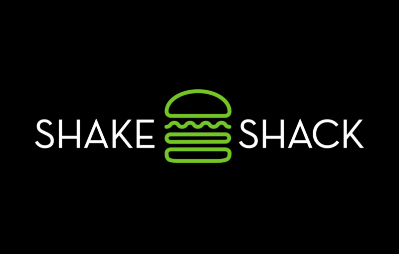 shake shack logo on black background