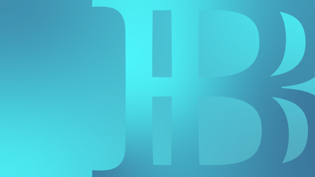 Blue gradient photo with double BIB logo