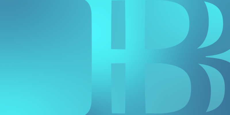 Blue gradient photo with double BIB logo